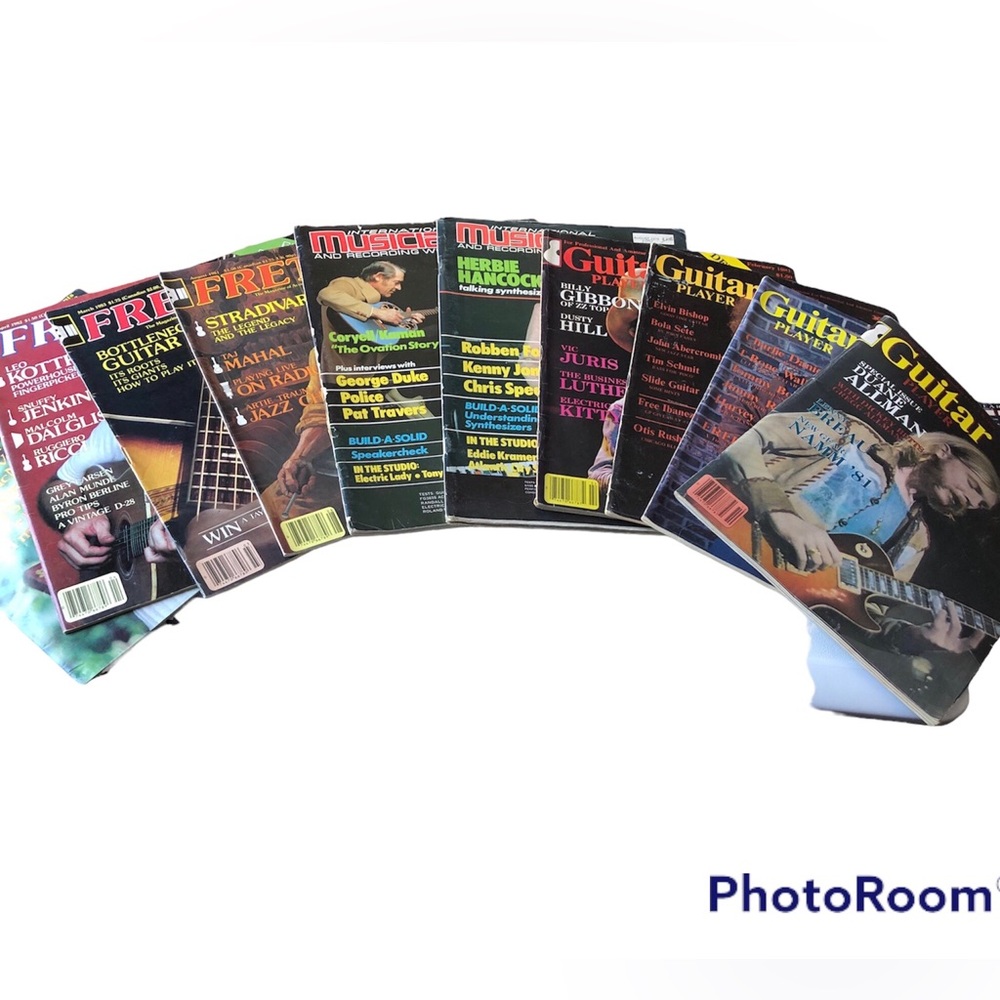 Vintage Guitar Magazines Lot of 10 Guitar Player, Frets, 1979-1983 Duane Allman